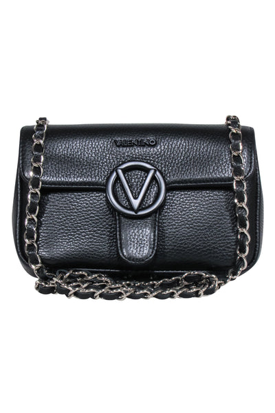 Current Boutique-Valentino by Mario Valentino - Black Pebbed leather Crossbody Bag