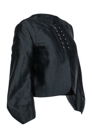 Current Boutique-Valentino - Black Bubble Sleeve Bolero Jacket Sz 10