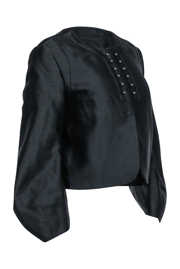Current Boutique-Valentino - Black Bubble Sleeve Bolero Jacket Sz 10
