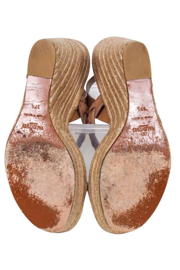 Current Boutique-Valentino - Tan Espadrille Wedges Sz 7.5