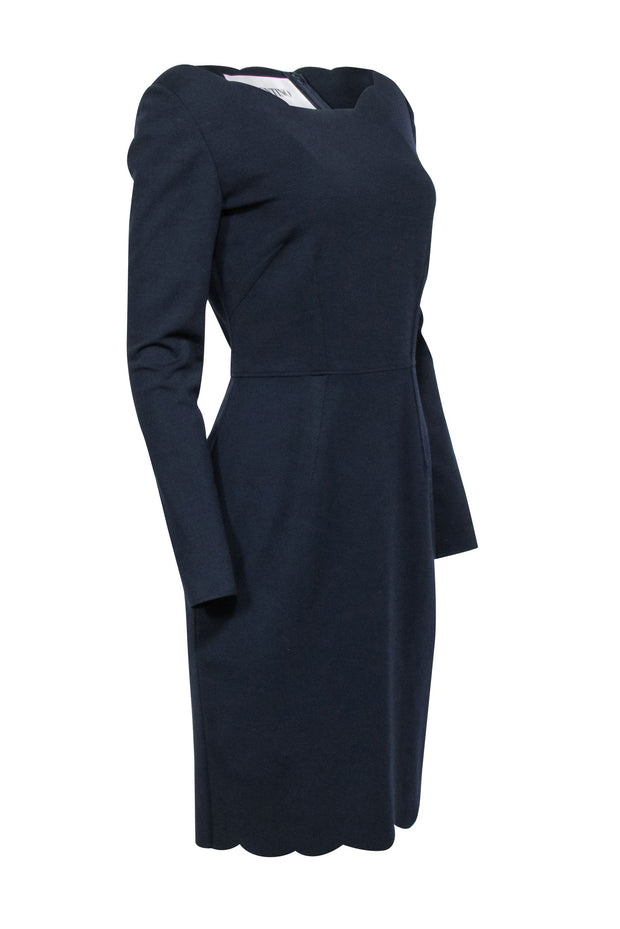 Current Boutique-Valentino - Navy Scalloped Edge Dress Sz 6