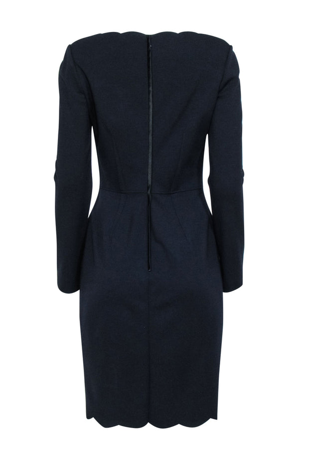 Current Boutique-Valentino - Navy Scalloped Edge Dress Sz 6