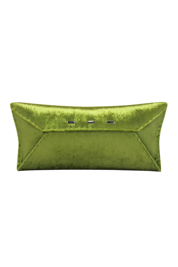 Current Boutique-VBH - Green Crushed Velvet Envelope Clutch