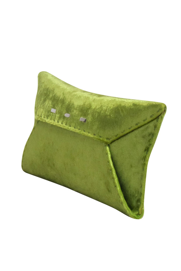 Current Boutique-VBH - Green Crushed Velvet Envelope Clutch