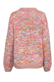 Current Boutique-Velvet by Graham & Spencer - Coral Multicolor Marled "Trix" Crewneck Sweater Sz S