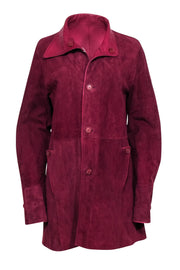 Current Boutique-Vera Pelle - Burgundy Reversible Leather & Suede Jacket Sz L