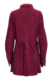 Current Boutique-Vera Pelle - Burgundy Reversible Leather & Suede Jacket Sz L