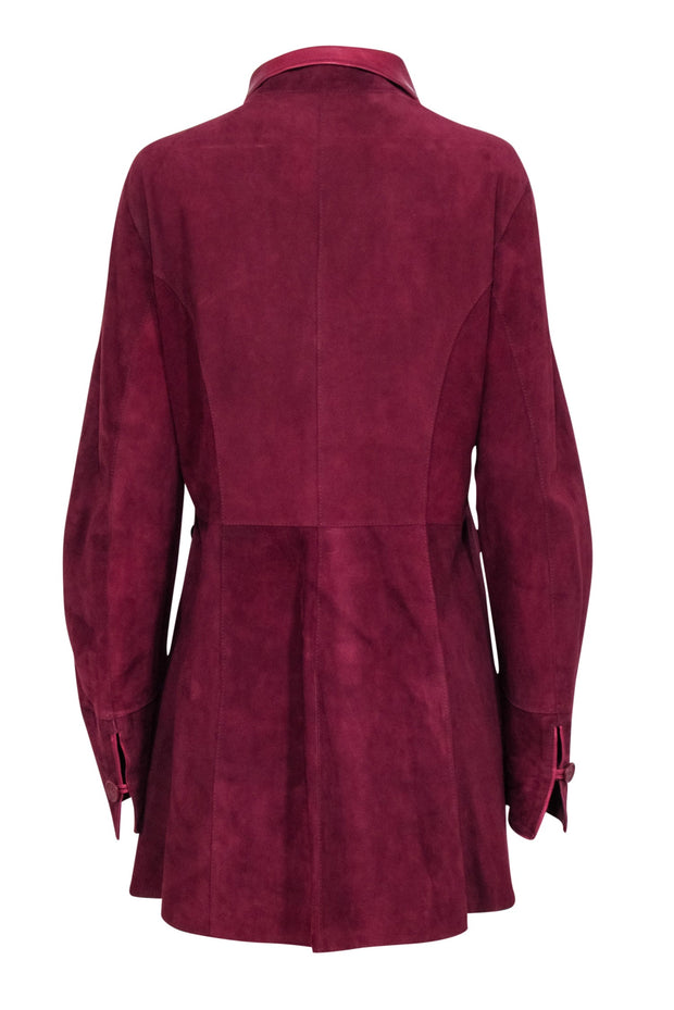 Current Boutique-Vera Pelle - Burgundy Reversible Leather & Suede Jacket Sz L