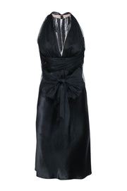 Current Boutique-Vera Wang - Black Satin Sleeveless Tulle Upper Sz 4