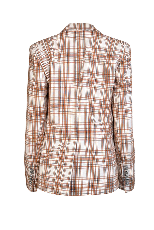 Veronica Beard - Tan & White "Miller Dickey" Double Breasted Blazer Sz 10 - Current Boutique