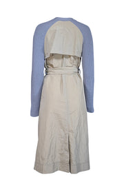 Current Boutique-Veronica Beard - Grey & Tan Mixed Media Trench Cardigan Sz XS