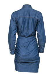 Current Boutique-Veronica Beard - Blue Chambray Denim Button Front Tie Front Dress Sz 0