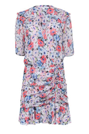 Current Boutique-Veronica Beard - Pink Floral Short Sleeve Mini Dress Sz 10