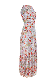 Current Boutique-Veronica Beard - Ivory w/ Multicolor Floral Print Silk Maxi Dress Sz 4