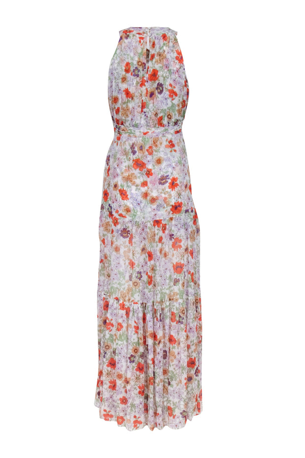 Current Boutique-Veronica Beard - Ivory w/ Multicolor Floral Print Silk Maxi Dress Sz 4