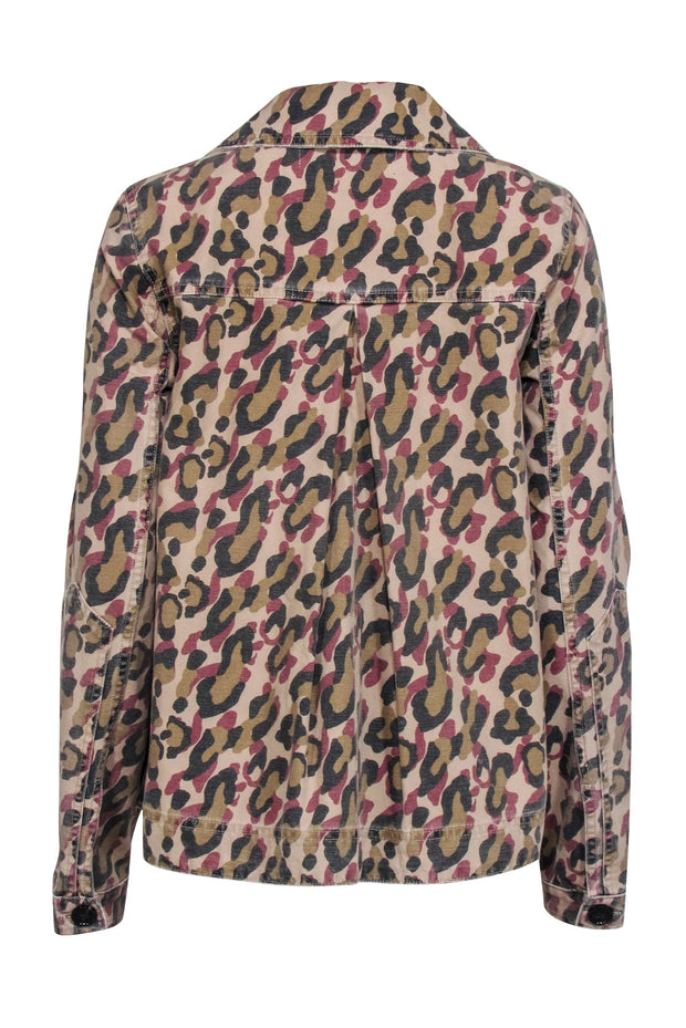 Current Boutique-Veronica Beard - Beige Leopard Print Button-Up "Mercer" Jacket Sz XS