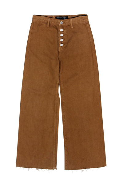 Current Boutique-Veronica Beard Jeans - Tan Cropped Wide-Leg Jeans Sz 2