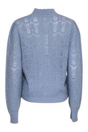 Current Boutique-Veronica Beard - Blue Mock Neck "Makani" Sweater Sz L