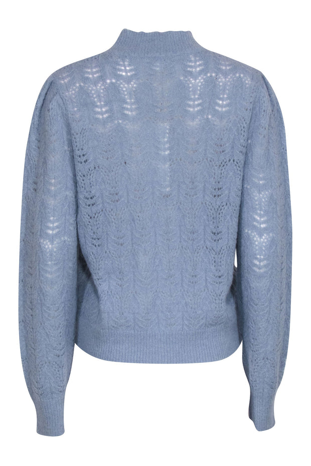Current Boutique-Veronica Beard - Blue Mock Neck "Makani" Sweater Sz L