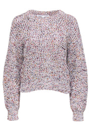 Current Boutique-Veronica Beard - White Multicolor Speckled Knit "Ryce" Sweater Sz L