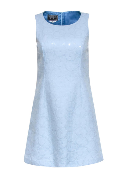 Current Boutique-Gianni Versace - Blue Sequin Sleeveless Dress Sz 6