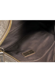 Current Boutique-Versace - Gold & Beige Logo Print Handbag