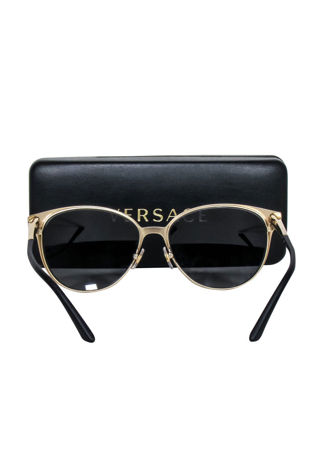 Current Boutique-Versace - Black Matte Rounded Sunglasses