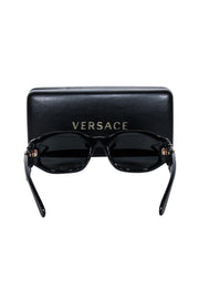 Current Boutique-Versace - Black Rectangular Sunglasses w/ Gold Logo Head Sides