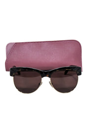 Current Boutique-Versace - Brown Tortoise Upper Frame Sunglasses