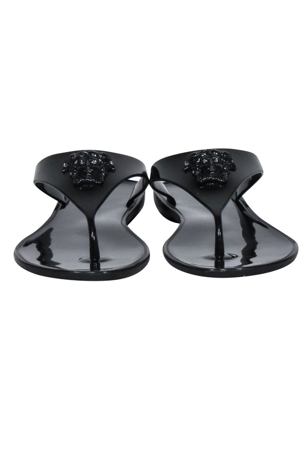 Current Boutique-Versace - Black "Gomma" Pool Slides Sz 8