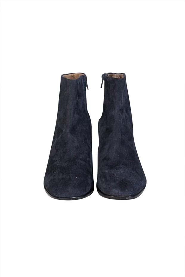 Current Boutique-Via Spiga - Navy Suede Short Ankle Boots Sz 9