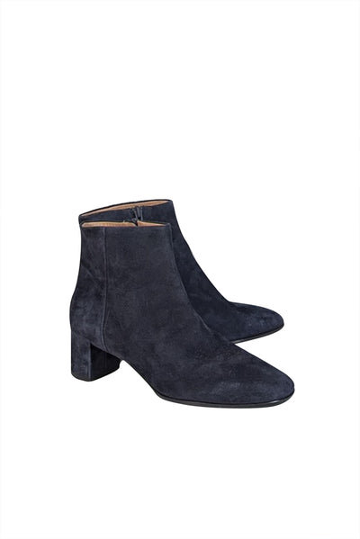 Current Boutique-Via Spiga - Navy Suede Short Ankle Boots Sz 9