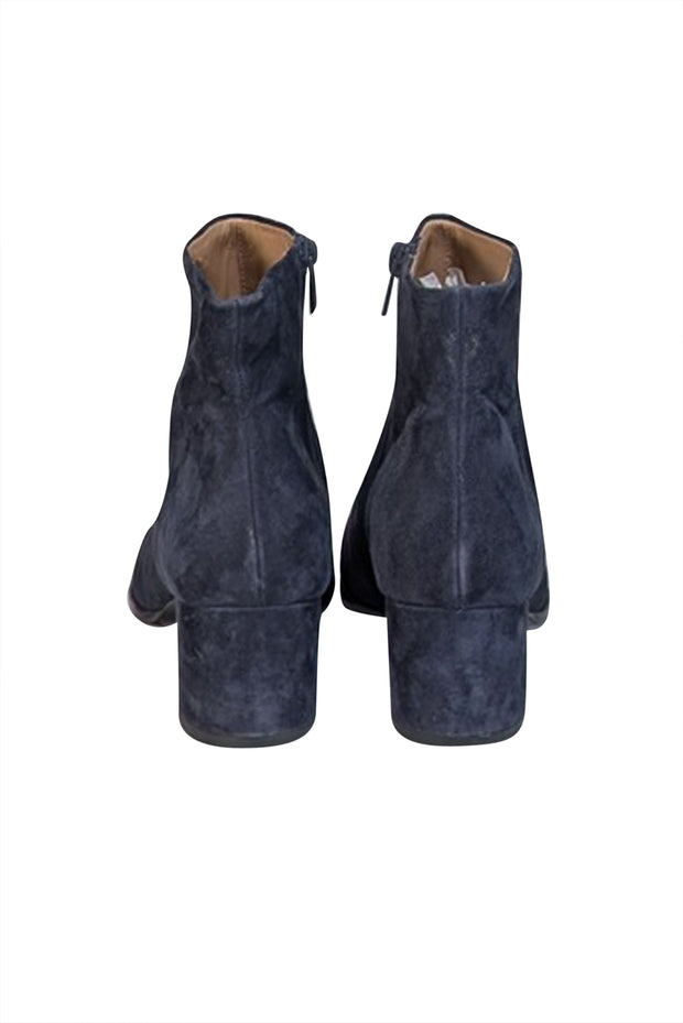 Current Boutique-Via Spiga - Navy Suede Short Ankle Boots Sz 9