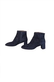 Current Boutique-Via Spiga - Navy Suede Short Ankle Boots Sz 9
