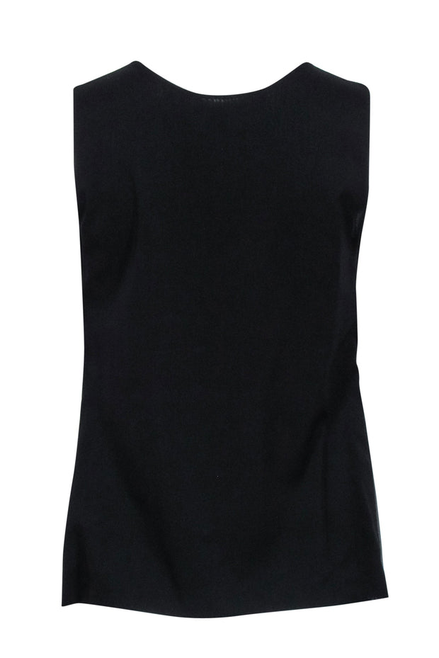 Current Boutique-Vince - Black Sleeveless Lamb Leather Tank Sz 6