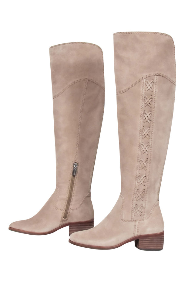 Current Boutique-Vince Camuto - Taupe Suede Tall Boot Sz 4.5