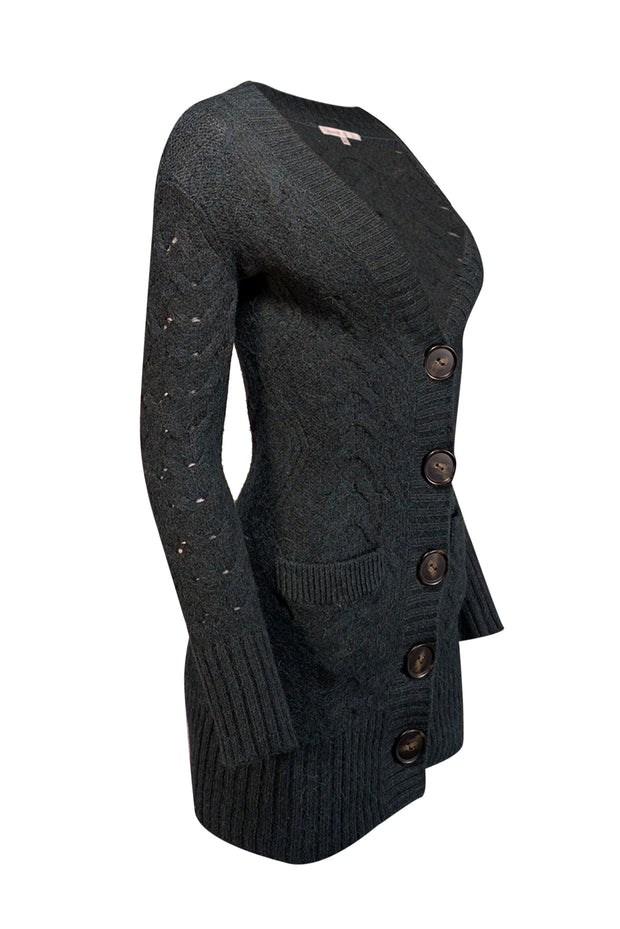 Current Boutique-Vince - Dark Green Wool & Alpaca Blend Cardigan Sz XS
