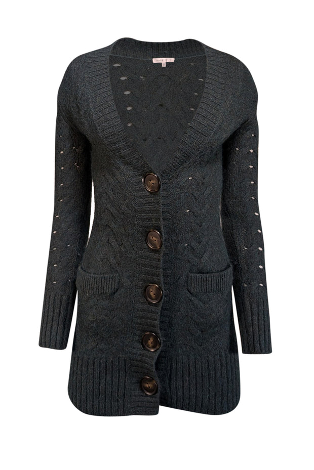 Current Boutique-Vince - Dark Green Wool & Alpaca Blend Cardigan Sz XS