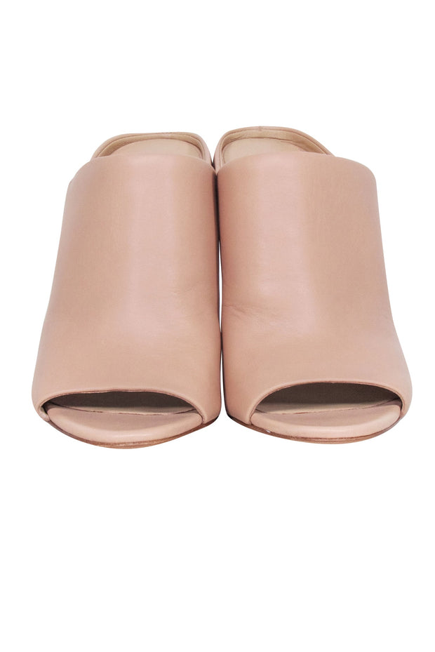 Current Boutique-Vince - Beige Leather Mule Pumps Sz 7.5