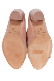 Current Boutique-Vince - Beige Leather Mule Pumps Sz 7.5