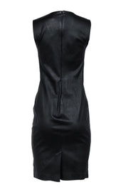 Current Boutique-Vince - Black Sleeveless Leather Sheath Dress Sz 6