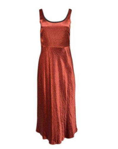 Current Boutique-Vince - Rust Red Satin Midi Slip Dress Sz 4