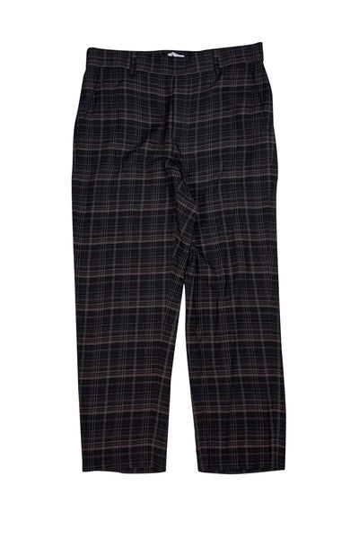 Vince - Black, Brown, & Beige Plaid Pants Sz L - Current Boutique
