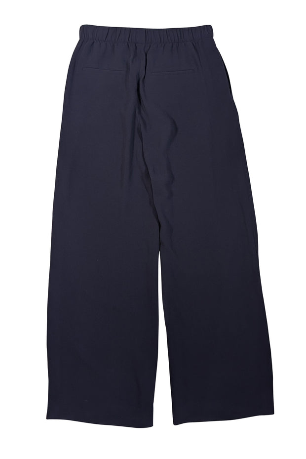 Vince - Navy Wide Leg Pull-On Pants Sz M - Current Boutique