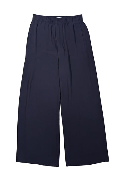 Vince - Navy Wide Leg Pull-On Pants Sz M - Current Boutique