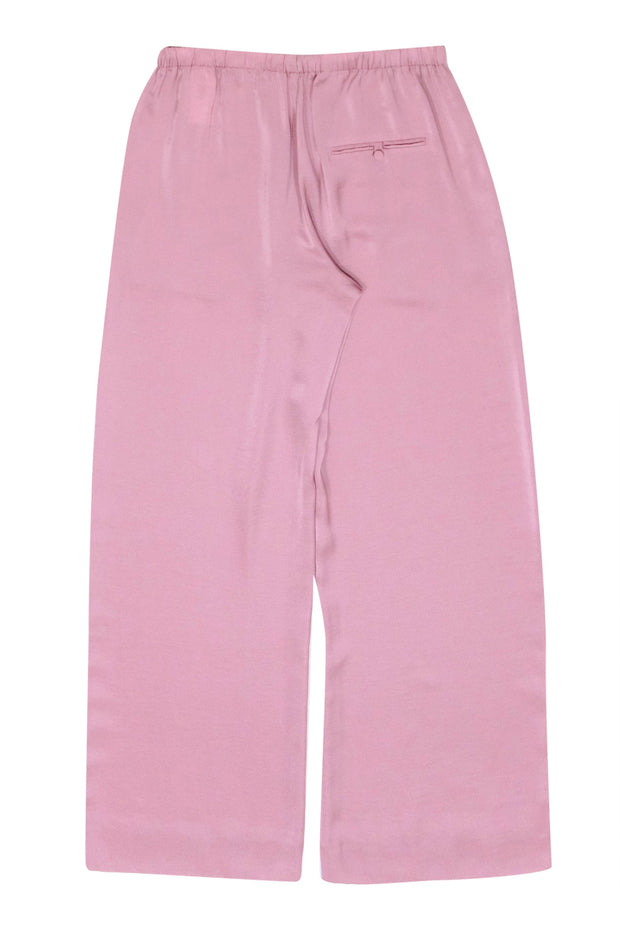 Current Boutique-Vince - Light Mauve Satin Wide-Leg Drawstring Pants Sz M