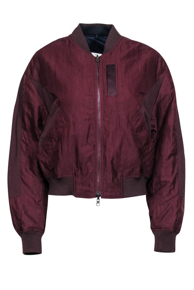 Current Boutique-Vince - Maroon & Navy Reversible Bomber Jacket Sz M