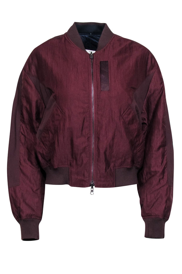 Current Boutique-Vince - Maroon & Navy Reversible Bomber Jacket Sz M