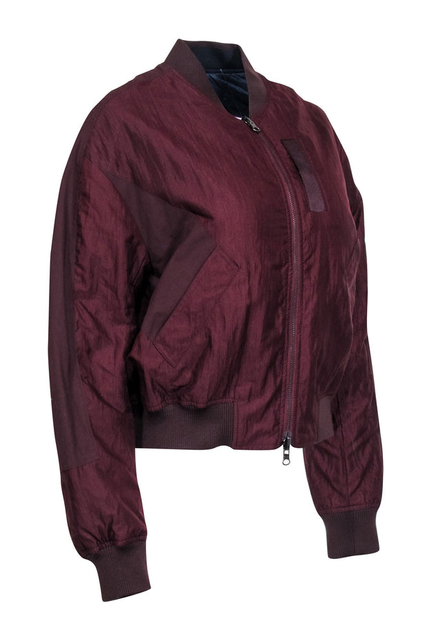 Current Boutique-Vince - Maroon & Navy Reversible Bomber Jacket Sz M