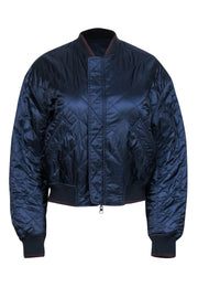 Current Boutique-Vince - Maroon & Navy Reversible Bomber Jacket Sz M